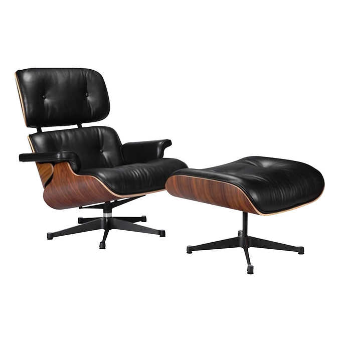 EARL Top Grain Leather Chair with Ottoman