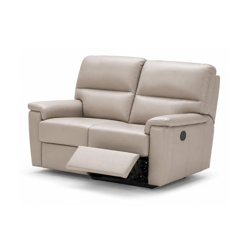 adige loveseat in grey top grain leather floor