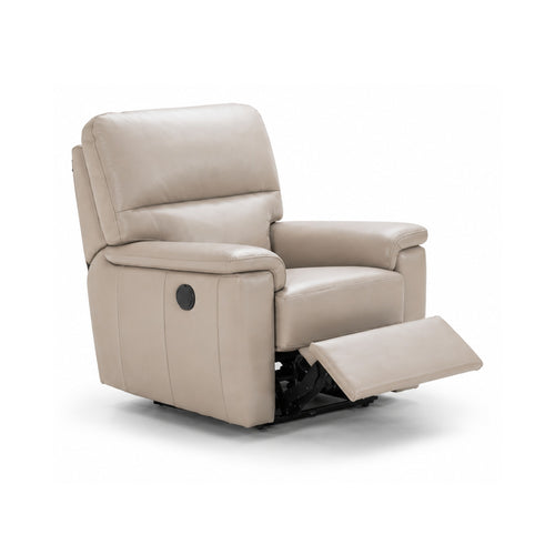 adige power recliner in grey top grain leather floor