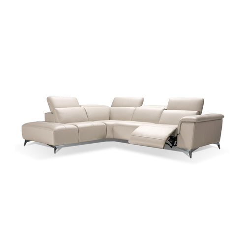 argo left facing sectional in white top grain leather floor
