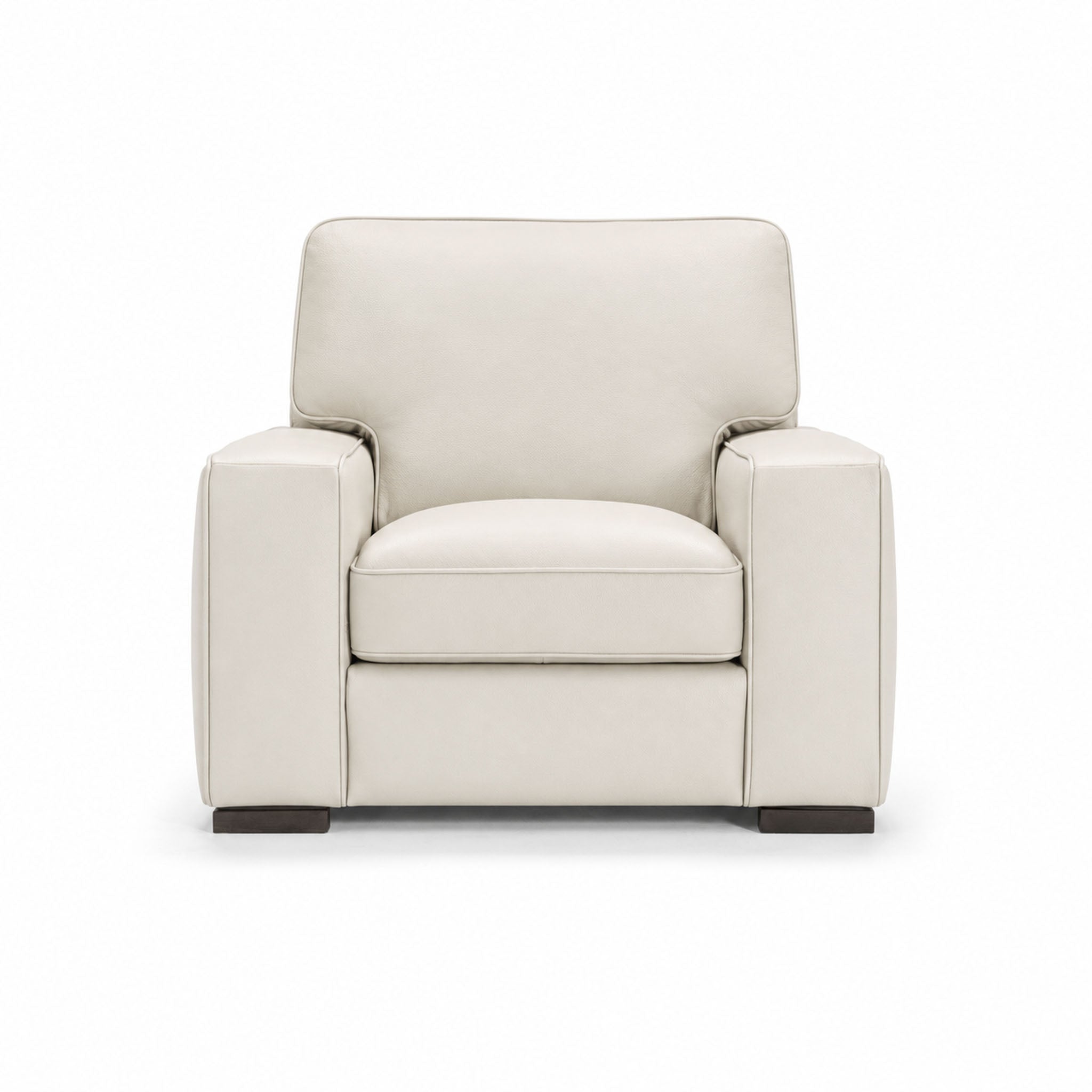 aria armchair in white top grain leather floor