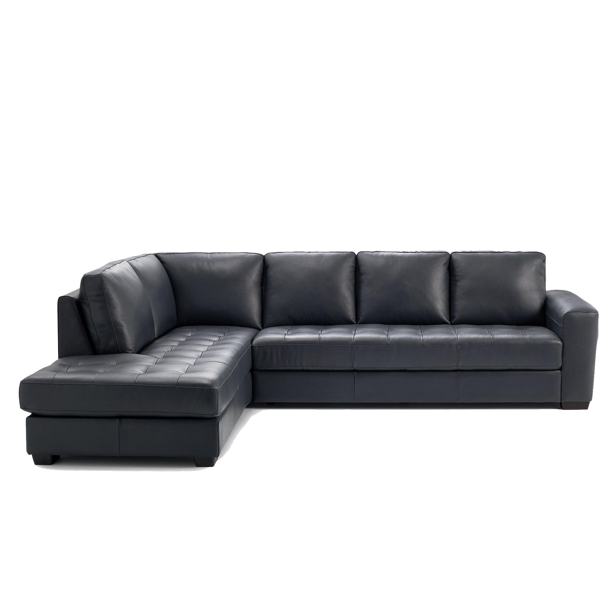 bellini sectional in blue top grain leather new