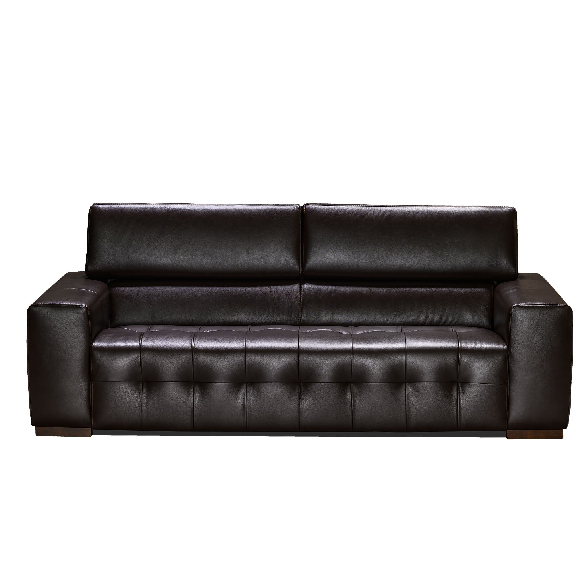 como sofa in brown top grain leather floor