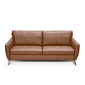 solar loveseat in cognac top grain leather floor