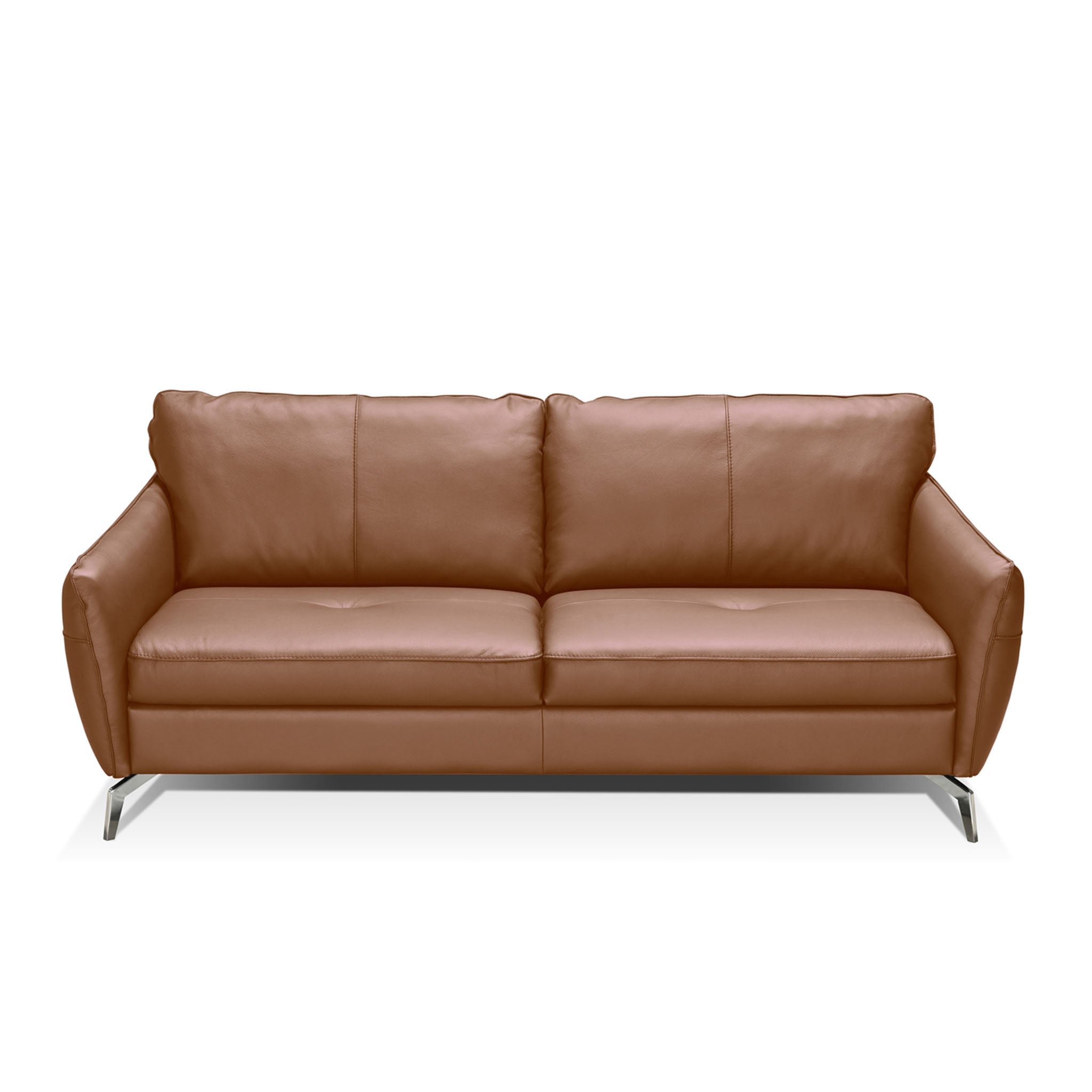 solar loveseat in cognac top grain leather floor