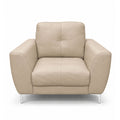 casanova armchair in beige top grain leather floor