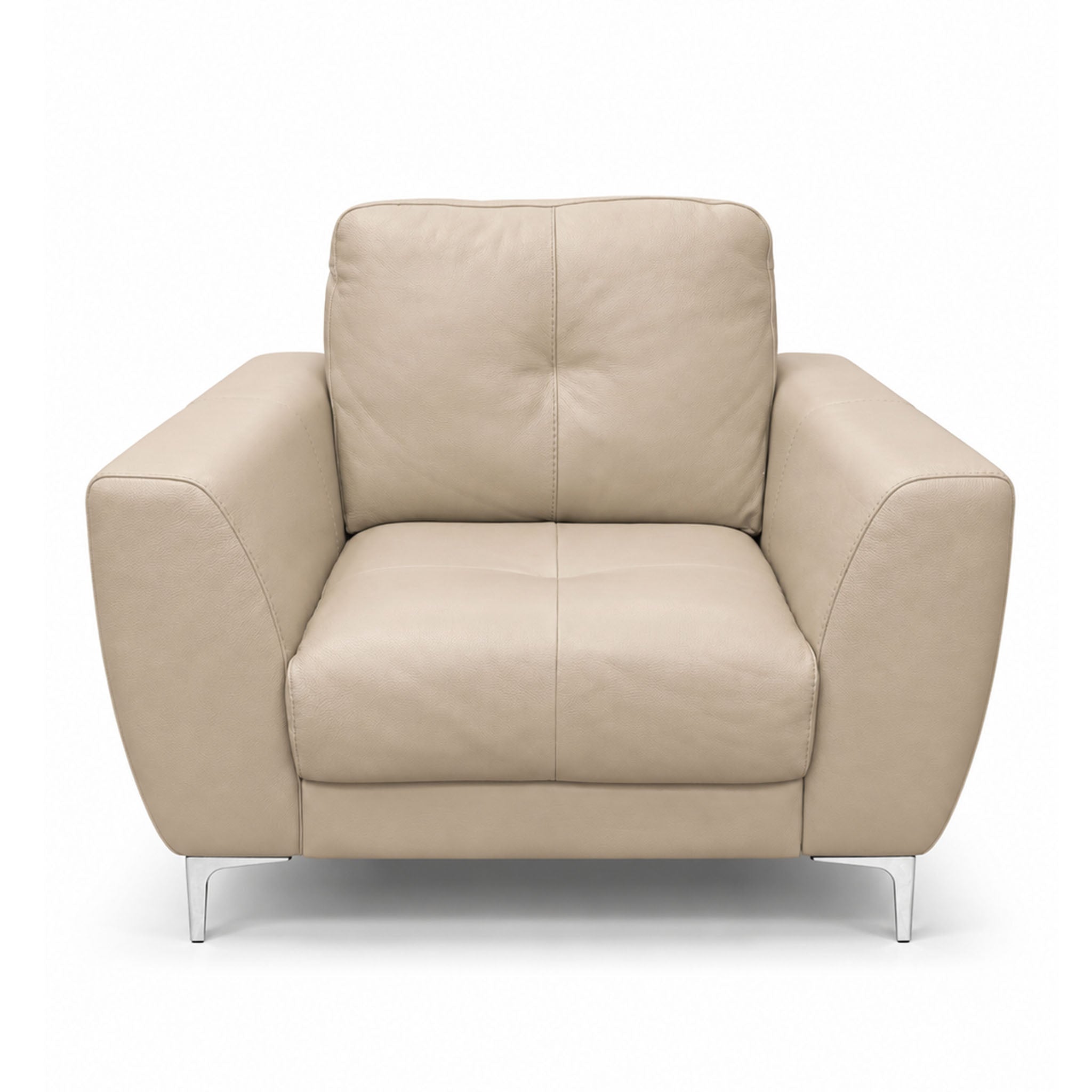 casanova armchair in beige top grain leather floor