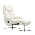 choco recliner in white top grain leather floor