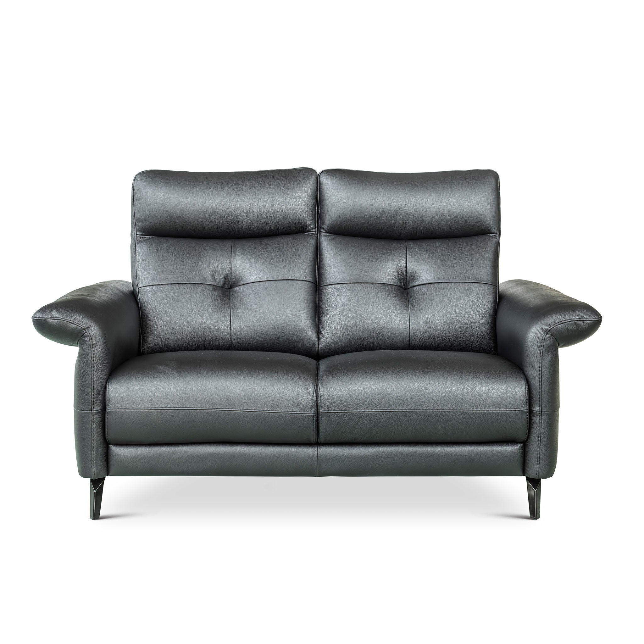 diva sofa in black top grain leather floor