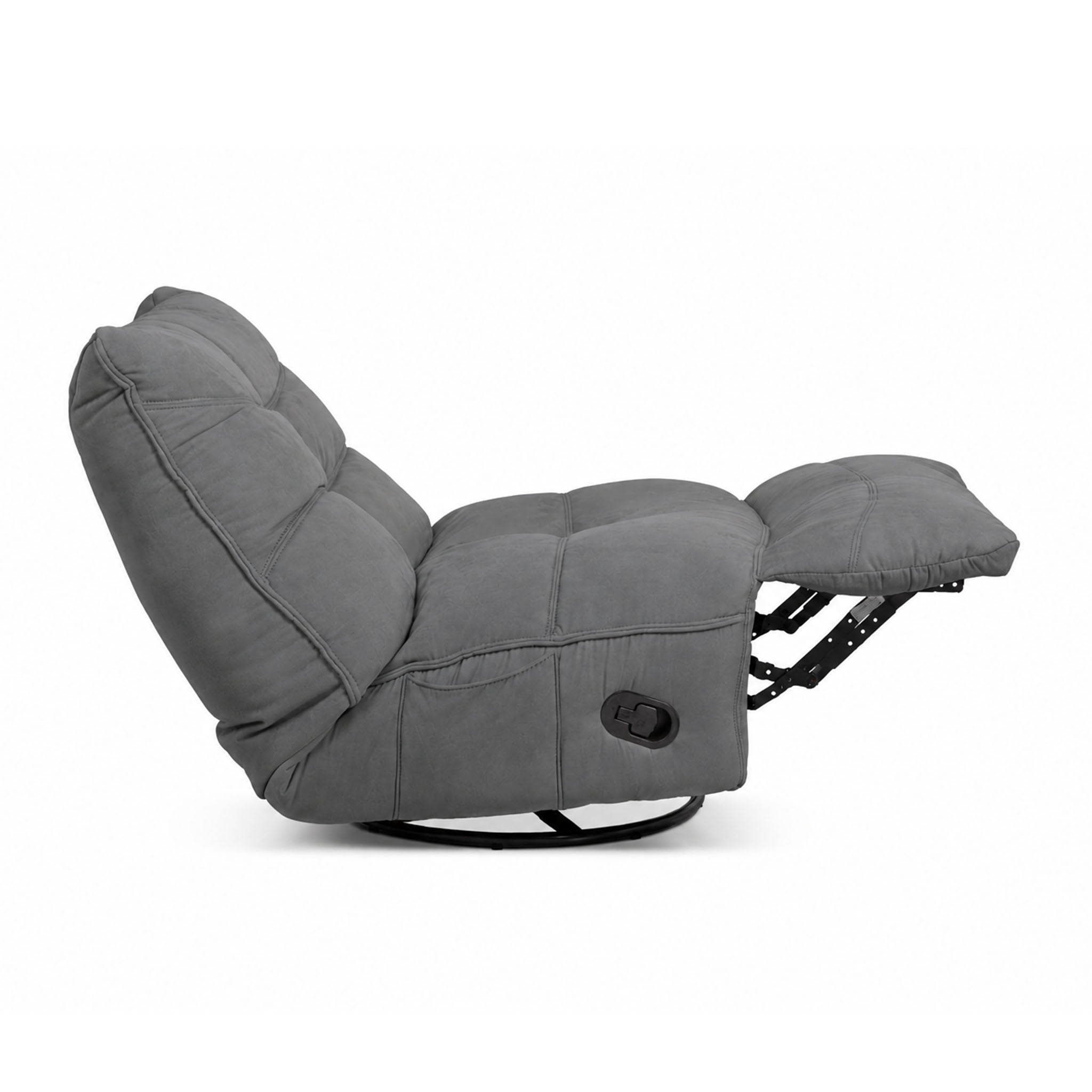 drift recliner in grey upholstery floor