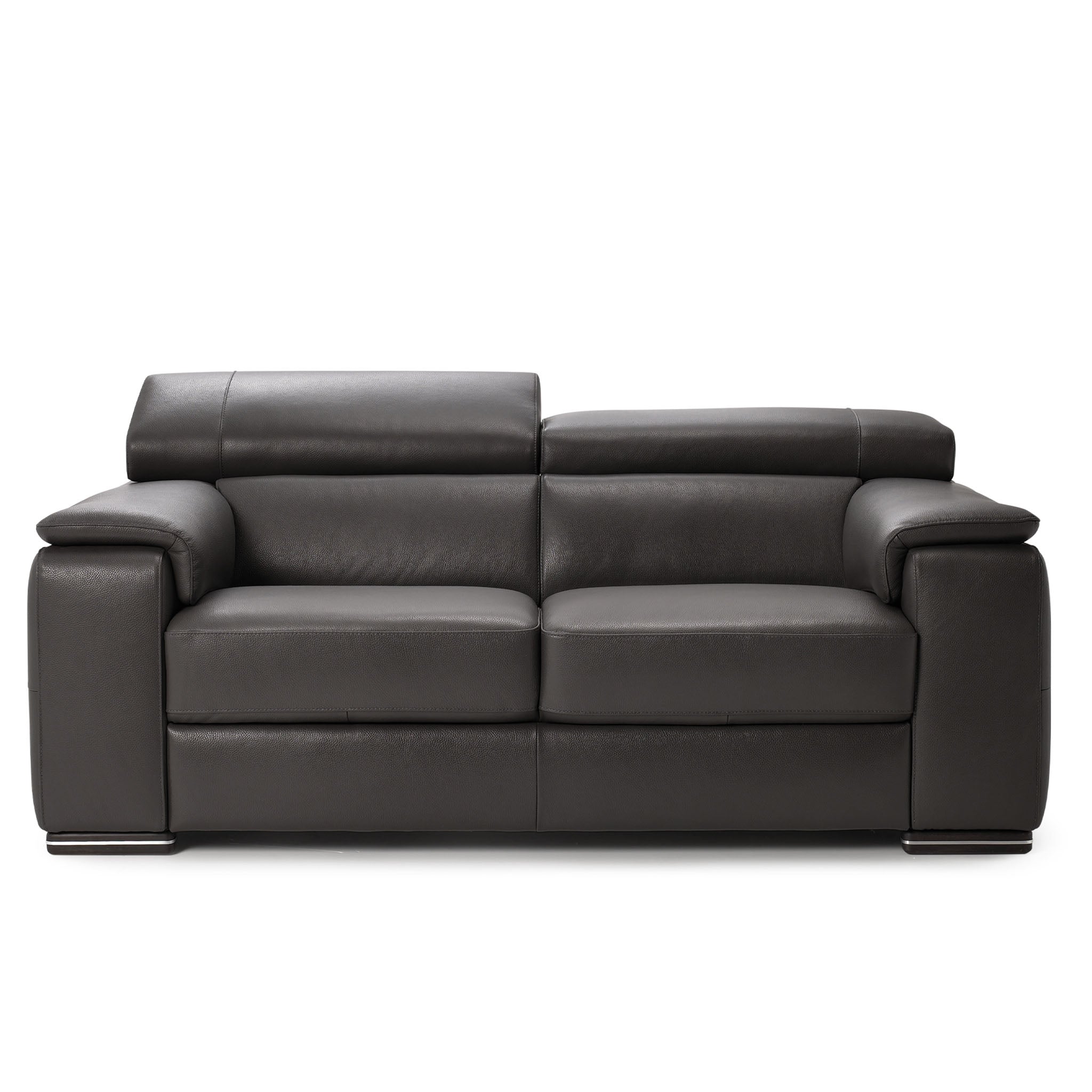 magnum sofa in grey top grain leather floor