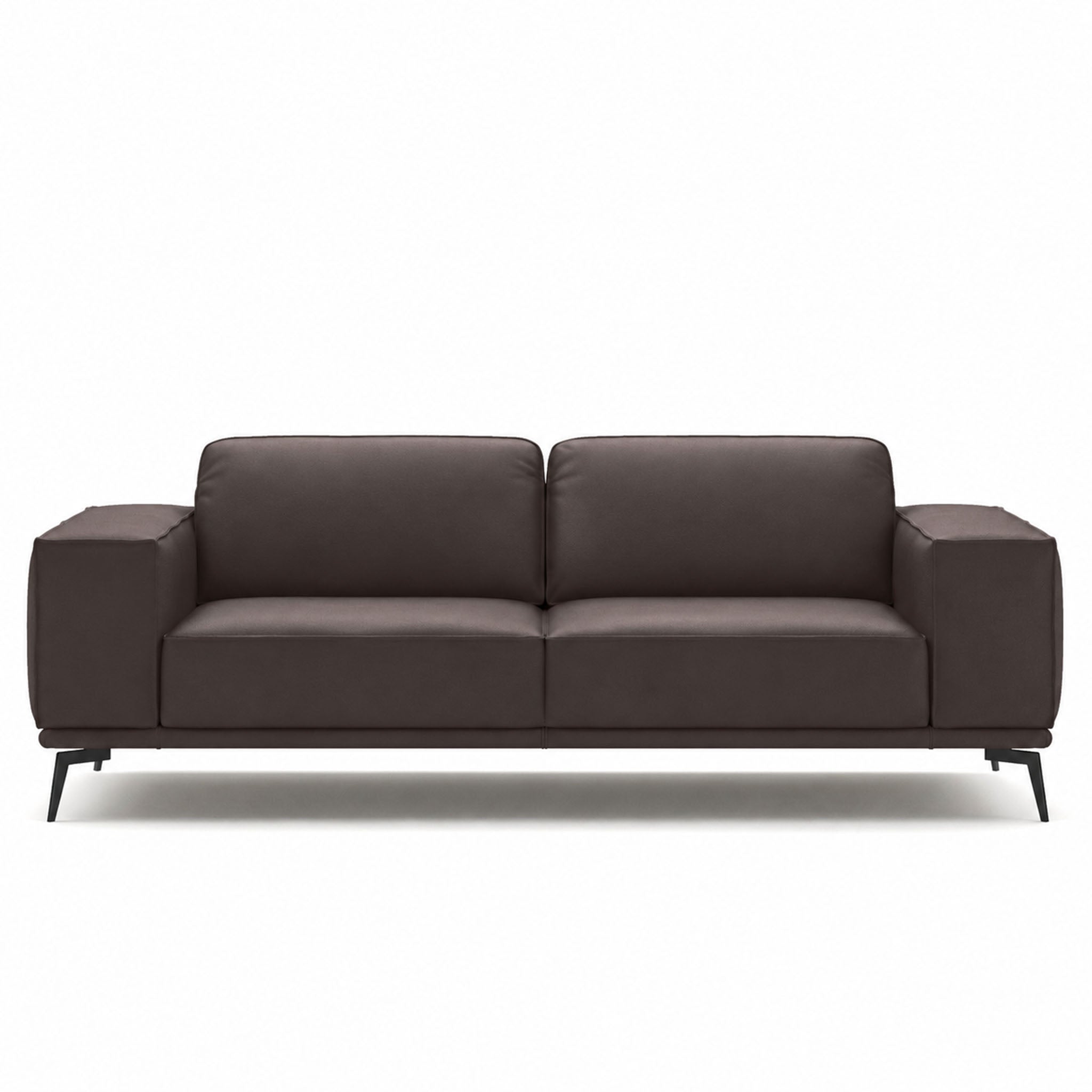 manhattan sofa in brown top grain leather floor