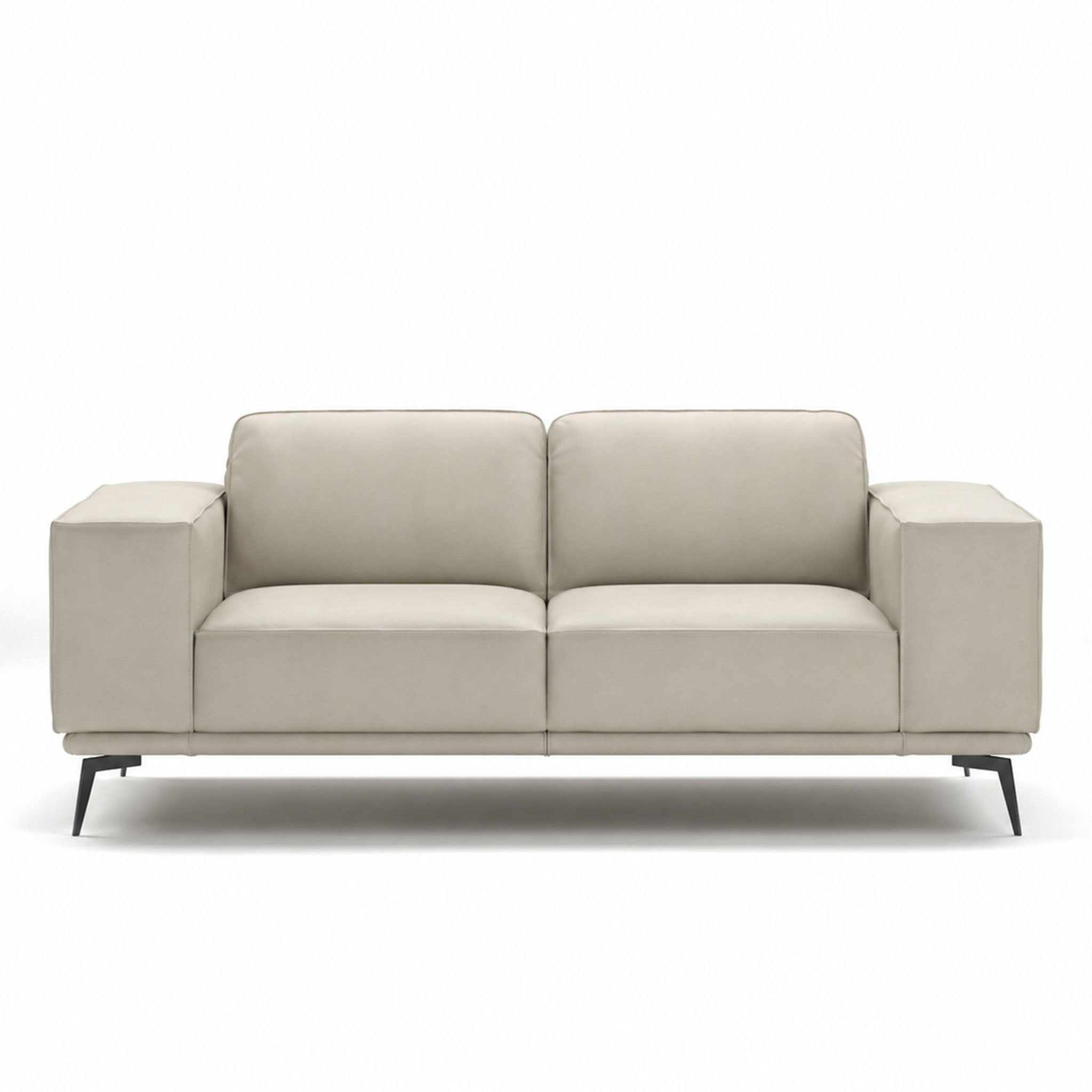 manhattan loveseat in grey top grain leather floor