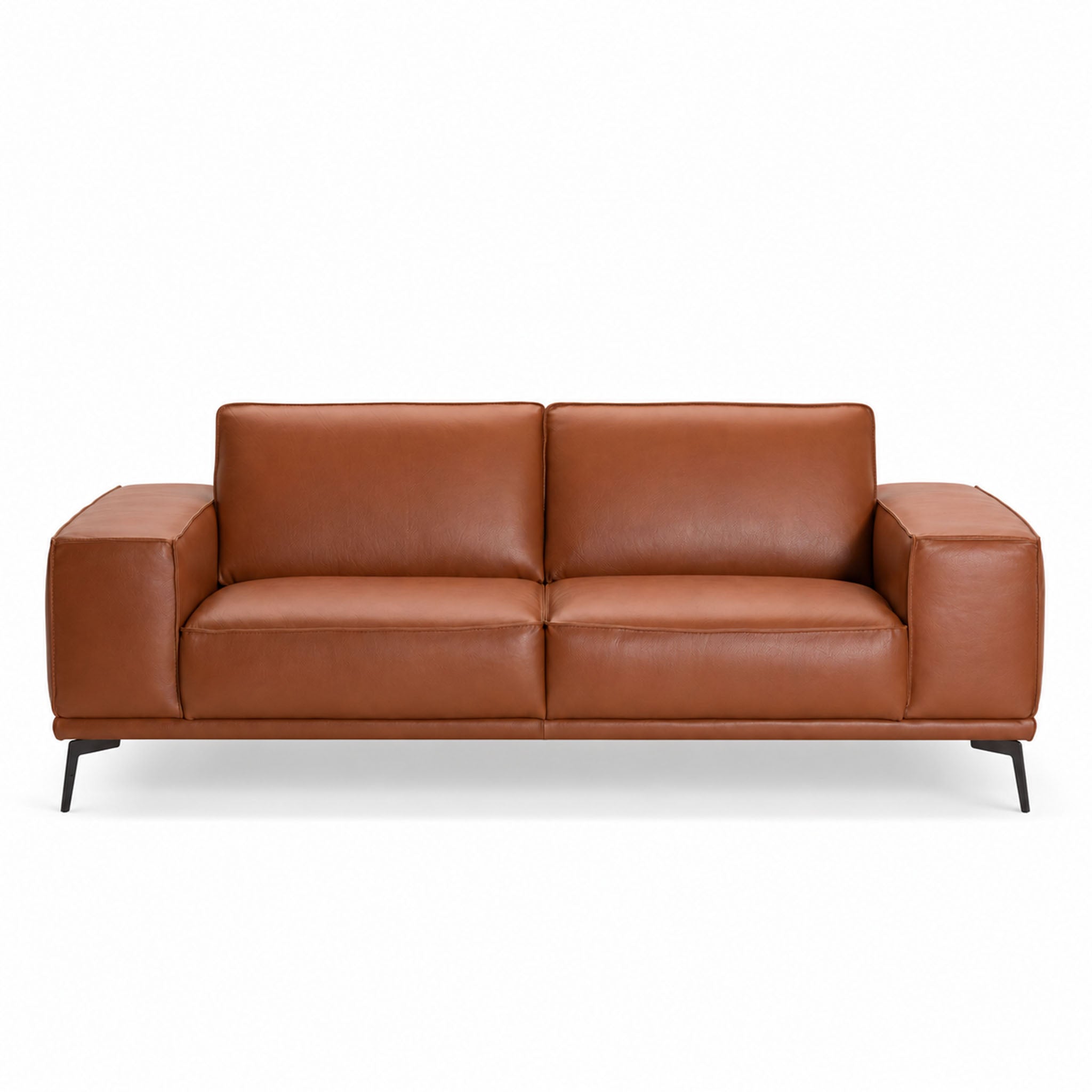 manhattan loveseat in cognac top grain leather floor