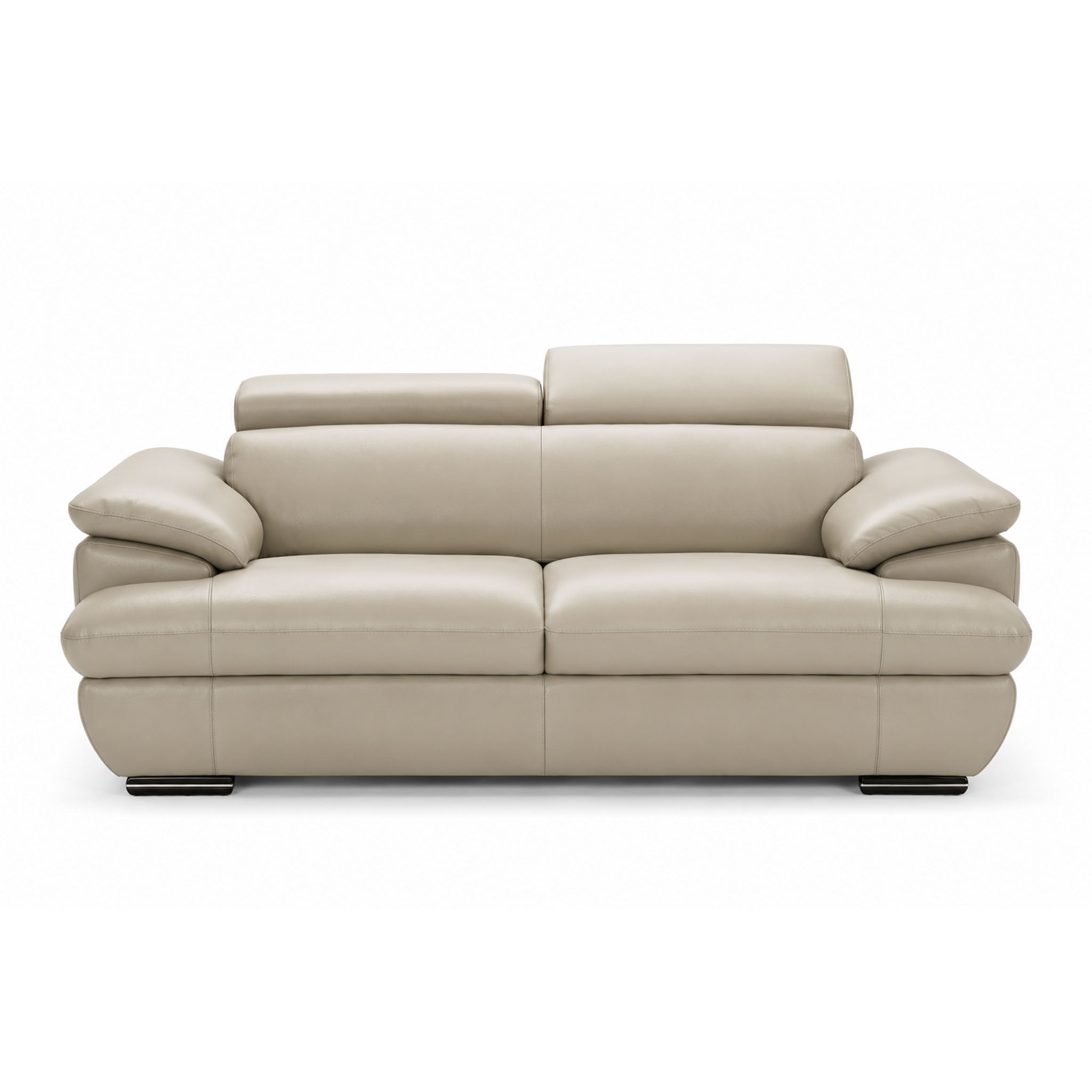 monza loveseat in beige top grain leather new