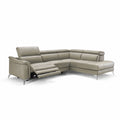 montecarlo sectional in taupe top grain leather floor