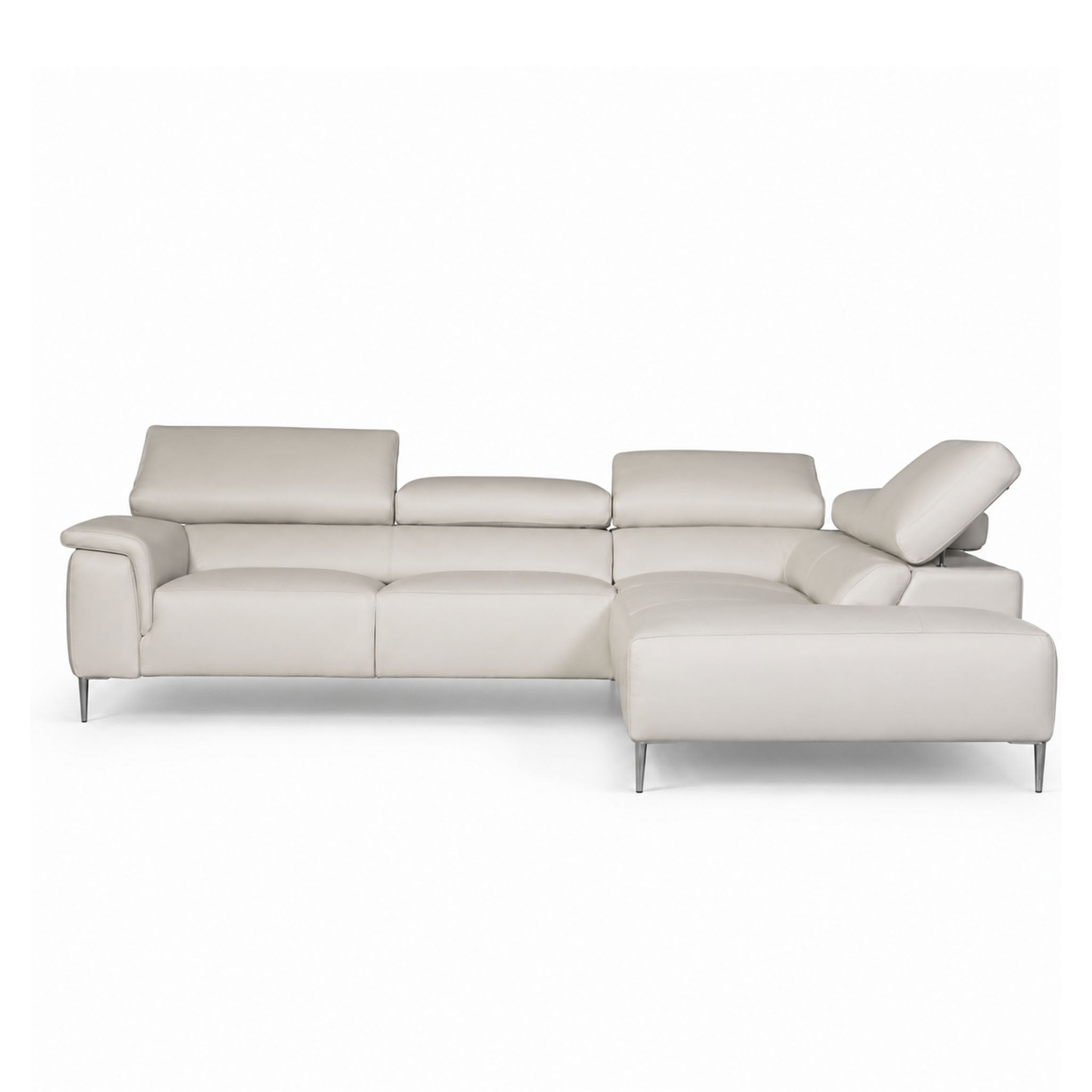 volo sectional in grey top grain leather new