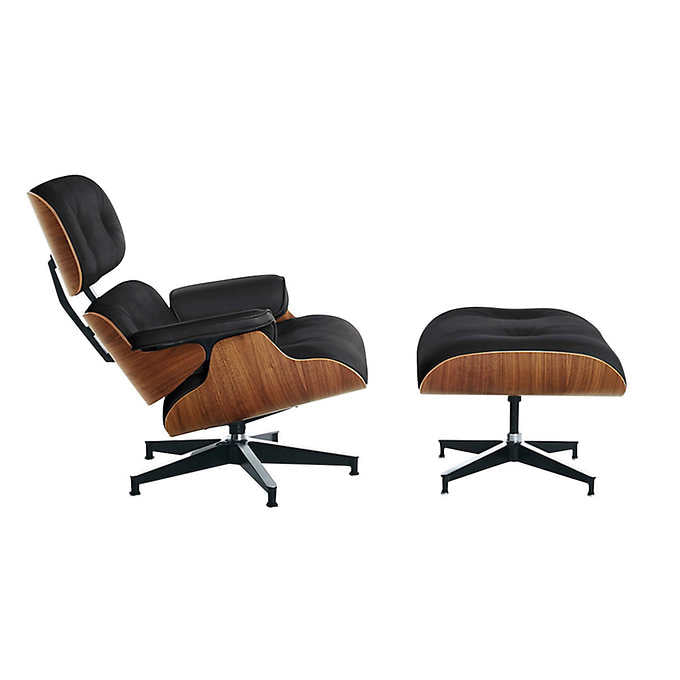 EARL Top Grain Leather Chair with Ottoman