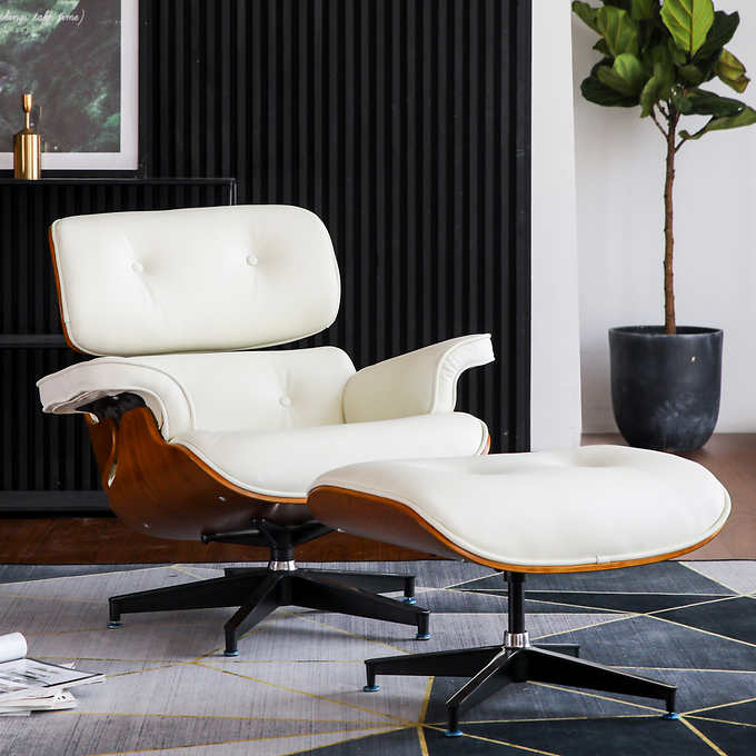 EARL Top Grain Leather Chair with Ottoman