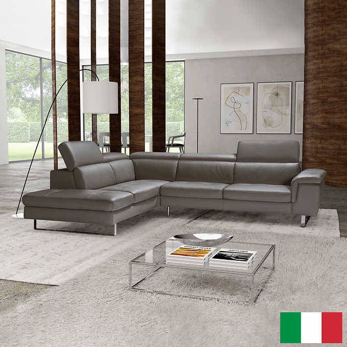 Emma 2-piece Top Grain Leather Sectional