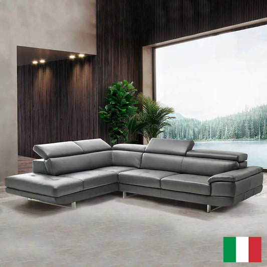 FL7307/FL7340 Contemporary Top Grain Leather Sectional