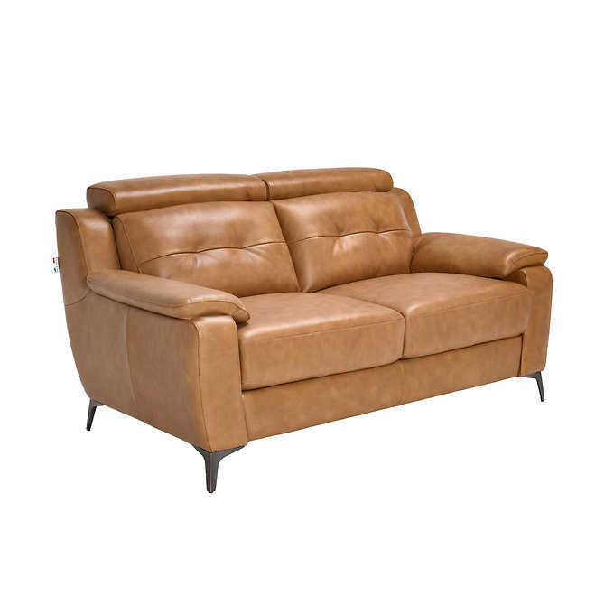 KI7370 Contemporary Top Grain Leather Loveseat