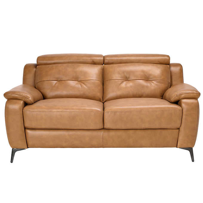 KI7370 Contemporary Top Grain Leather Loveseat