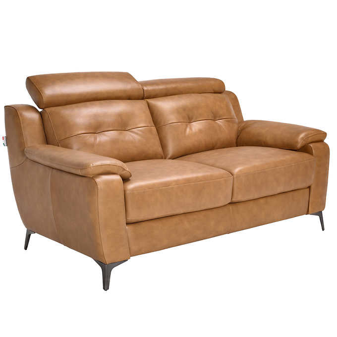 KI7370 Contemporary Top Grain Leather Loveseat