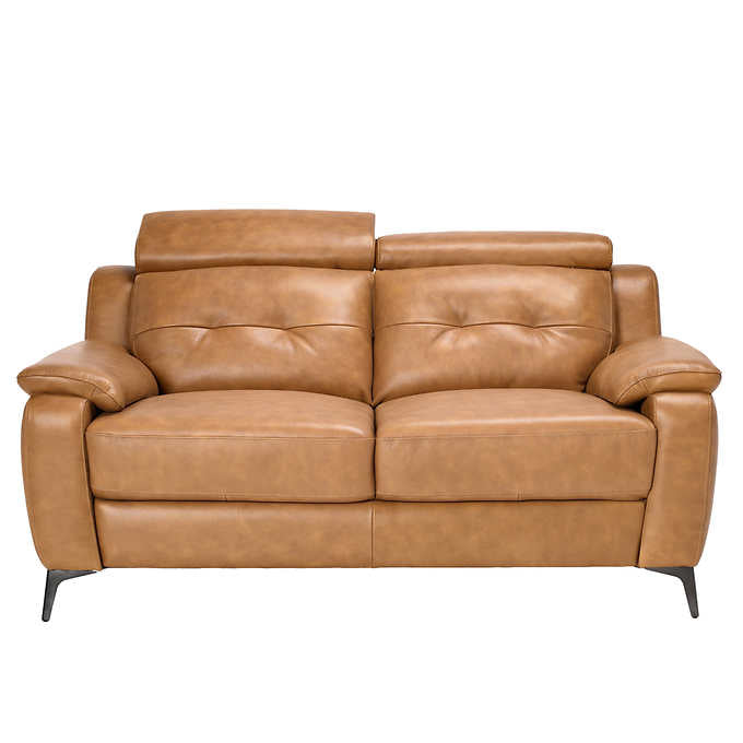 KI7370 Contemporary Top Grain Leather Loveseat