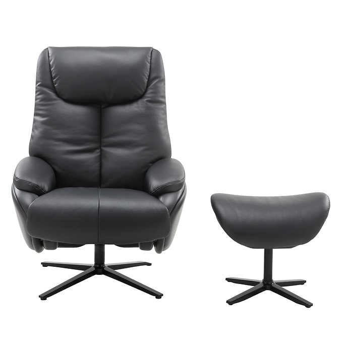 ZECH Top Grain Leather Recliner with Ottoman