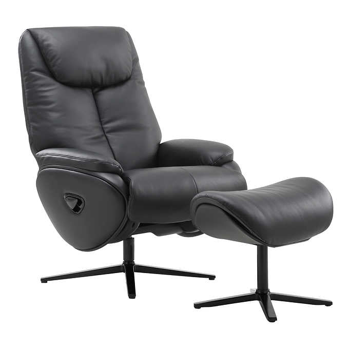 ZECH Top Grain Leather Recliner with Ottoman